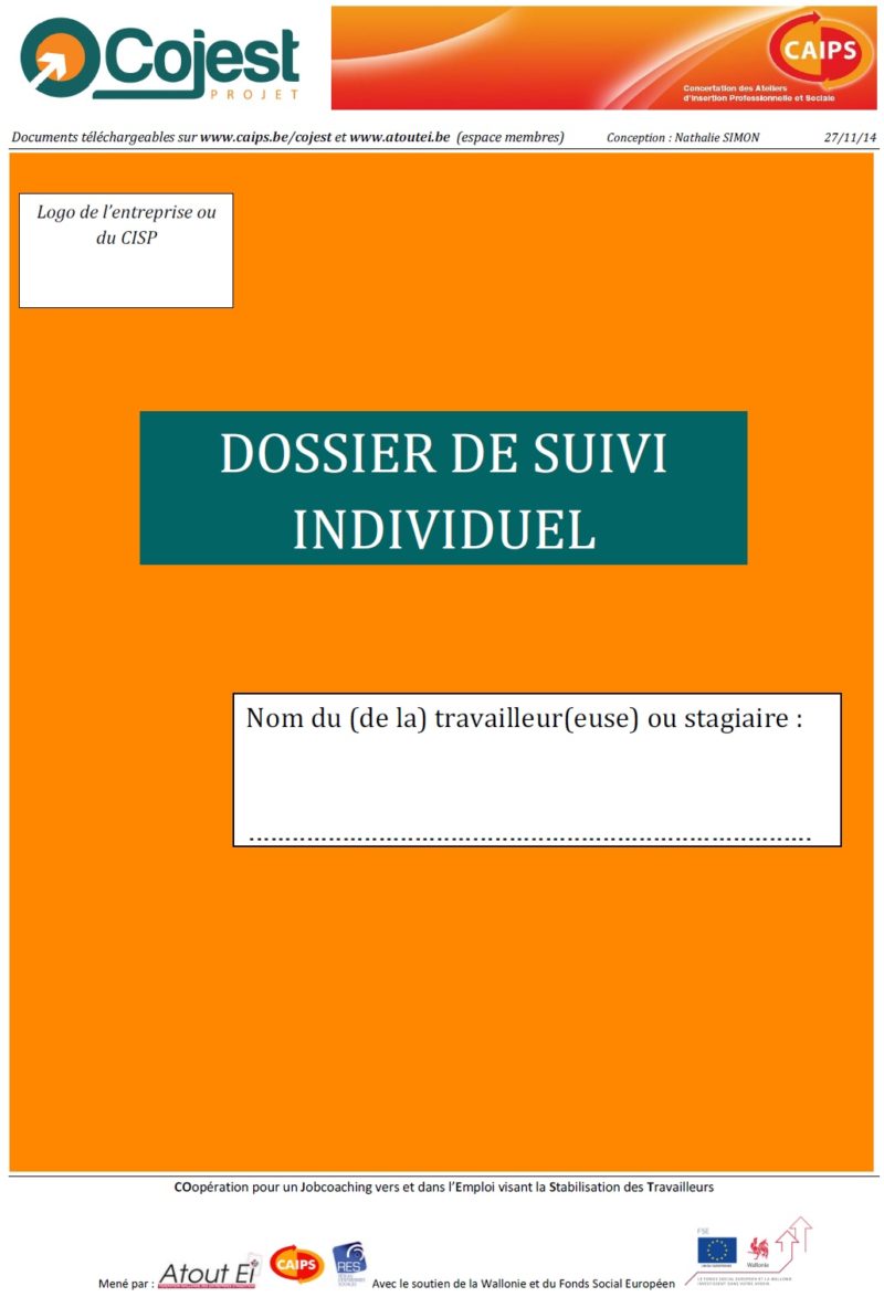 Dossier de suivi individuel COJEST – CAIPS Fédération CISP CPAS EFT ...